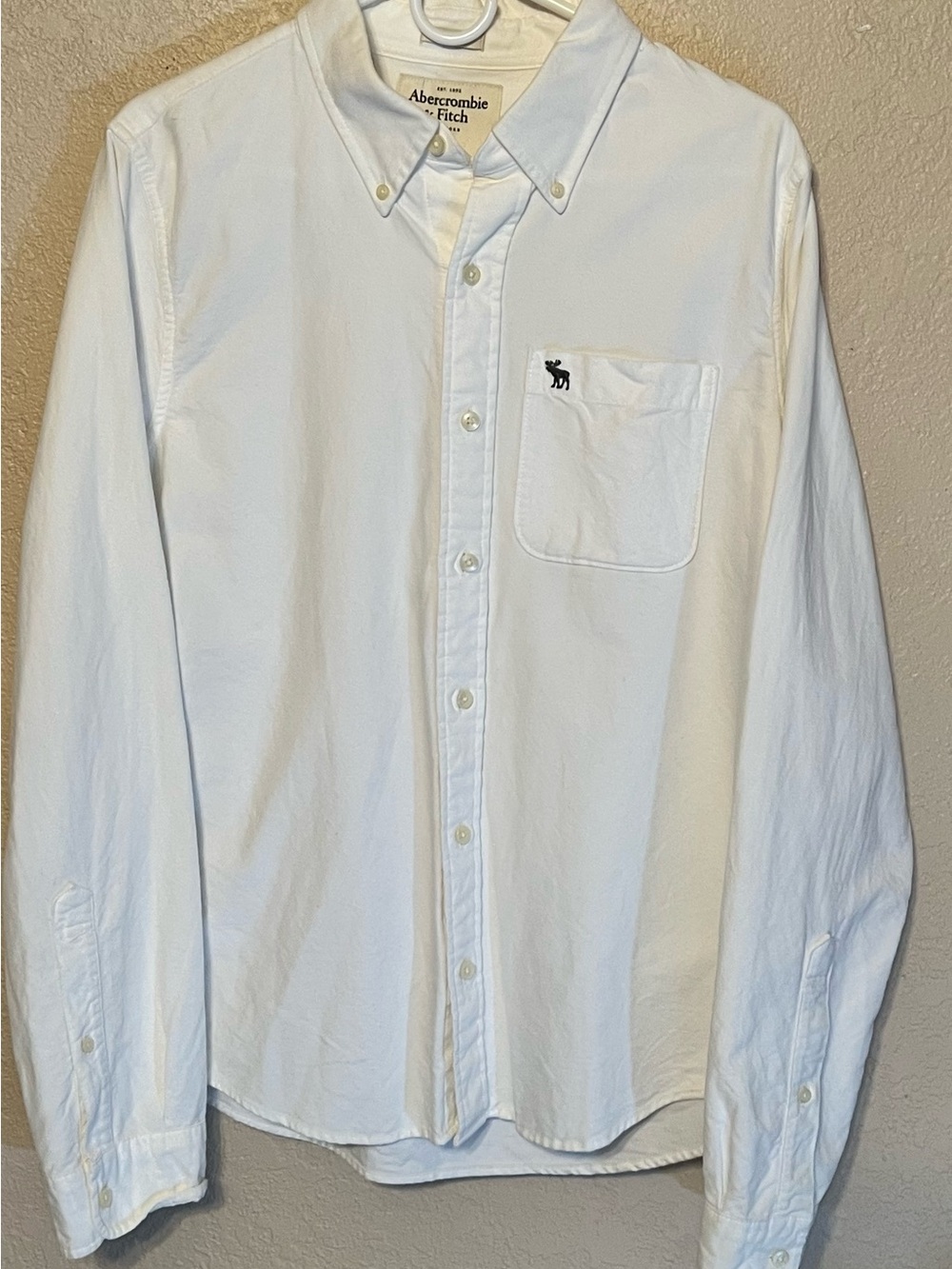 Vtg Y2K Abercrombie & Fitch Mens Large Muscle Oxford Button Down Shirt White